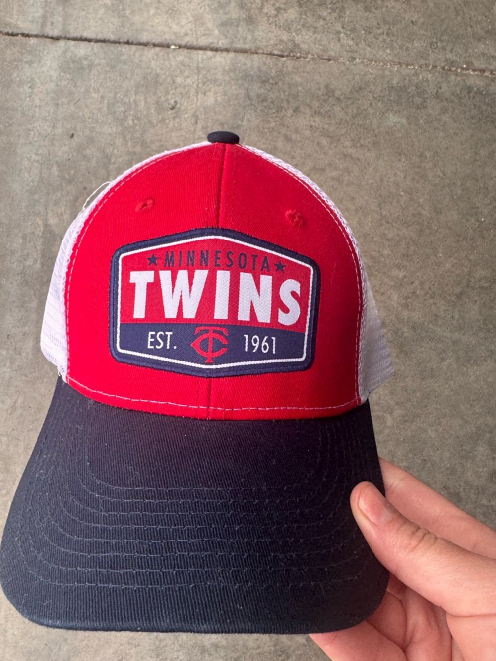 Minnesota Twins Red White Navy Trucker Hat